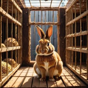 Klatka dla królików na podwórku z płyty osb