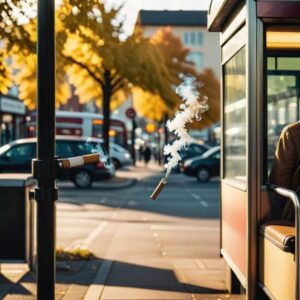 Zakaz palenia na przystanku i sankcje