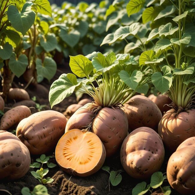 Zastosowanie młodej rośliny batatów